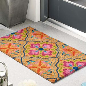 Door Mat Coir Bright Tile Doormat Doormats | Runners UK Mainland Free Shipping