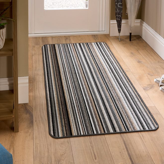 Candy Multi Monochrome Stripe Mats and Runners UK Mainland Free Shipping