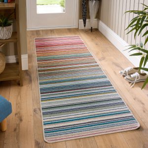 Candy Multi Rainbow Stripe Runner Mats and Runners UK Mainland Free Shipping