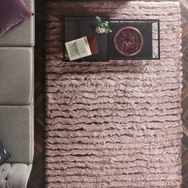 Carved Glamour Adobe Rose Shagpile Rugs UK Mainland Free Shipping
