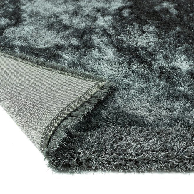 Shimmer Border Charcoal Shagpile Rugs UK Mainland Free Shipping