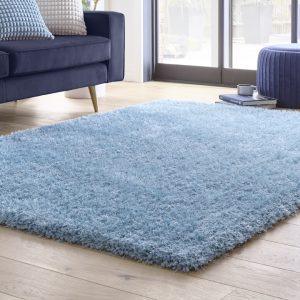 Chicago Duck Egg Blue Shagpile Rugs UK Mainland Free Shipping
