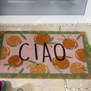 Door Mat Coir Ciao Orange Doormats | Runners UK Mainland Free Shipping