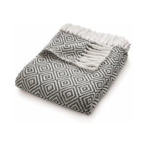 Diamond Throw Warm Grey Throws and Blankets UK Mainland Free Shipping