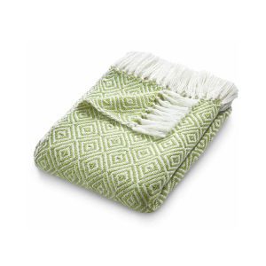 Diamond Throw Green Throws and Blankets UK Mainland Free Shipping