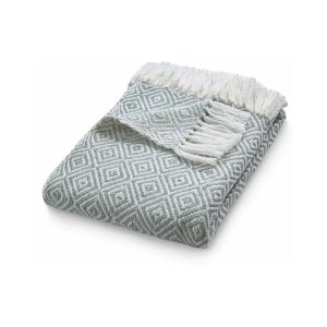 Diamond Throw Sky Grey Throws and Blankets UK Mainland Free Shipping