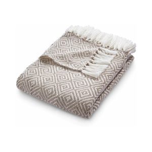 Diamond Throw Natural Throws and Blankets UK Mainland Free Shipping