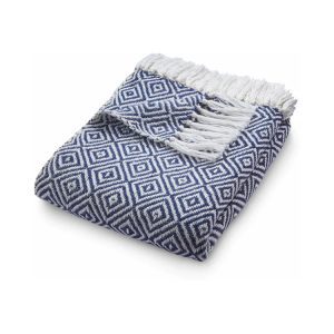 Diamond Throw Navy Throws and Blankets UK Mainland Free Shipping