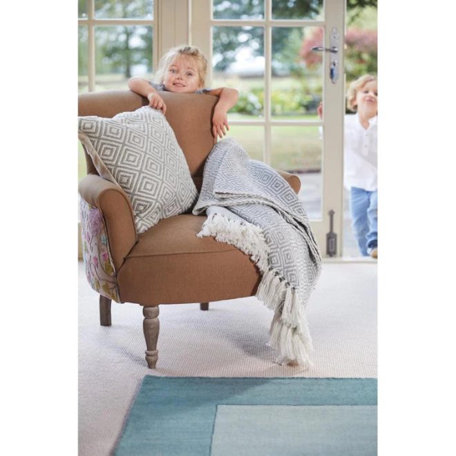 Diamond Throw Sky Grey Throws and Blankets UK Mainland Free Shipping