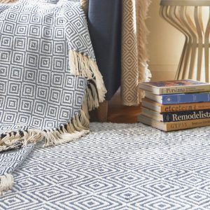 Diamond | Denim Blue Eco-Washable Rugs UK Mainland Free Shipping