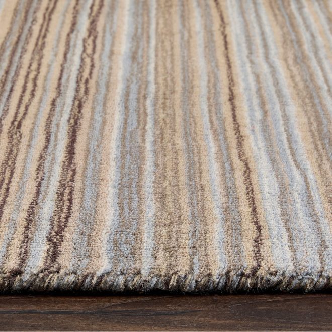 Fine Stripes Beige Wool Rugs UK Mainland Free Shipping