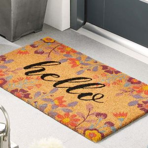 Door Mat | Floral Hello Doormat Doormats | Runners UK Mainland Free Shipping