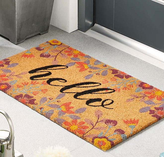 Door Mat | Floral Hello Doormat Doormats | Runners UK Mainland Free Shipping