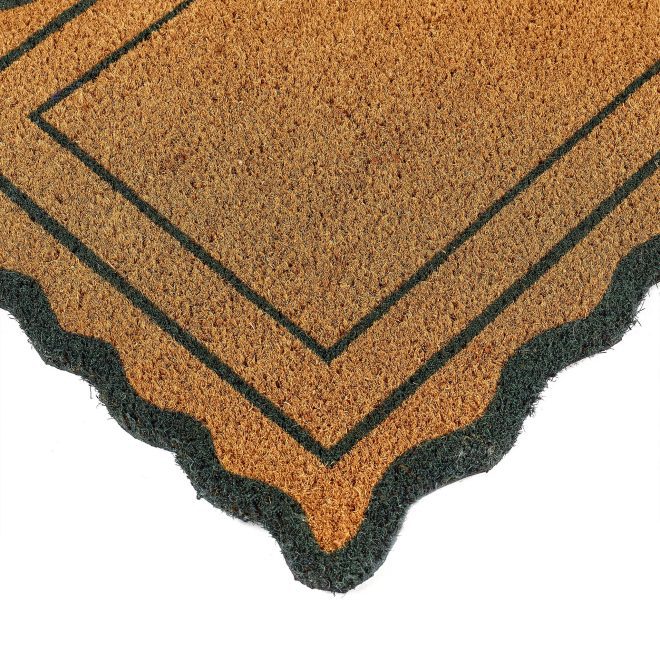 Door Mat  |  Green Scallop Border Doormats | Runners UK Mainland Free Shipping