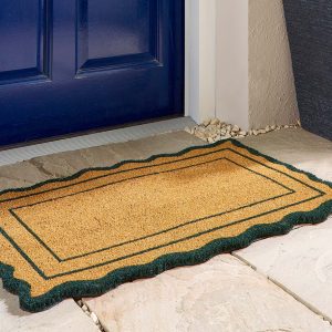 Door Mat  |  Green Scallop Border Doormats | Runners UK Mainland Free Shipping