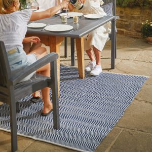 Herringbone | Navy Eco-Washable Rugs UK Mainland Free Shipping