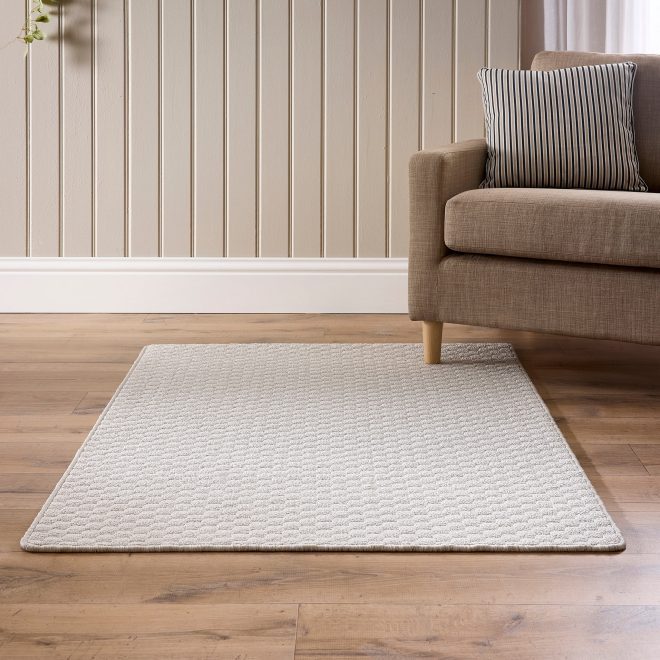 Sculptured | Honeycomb Ivory Mats and Runners UK Mainland Free Shipping
