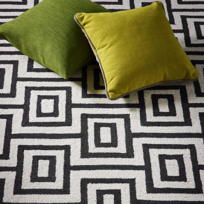 Labyrinth Black/White Contemporary Rugs UK Mainland Free Shipping