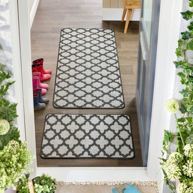 Moroccan Tile | Charcoal Mats and Runners UK Mainland Free Shipping