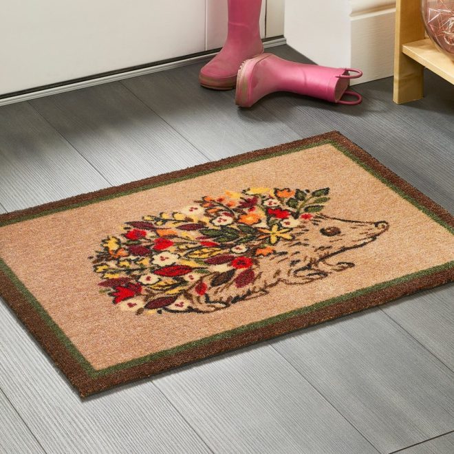 Floral Hedgehog | Doormat Mats and Runners UK Mainland Free Shipping