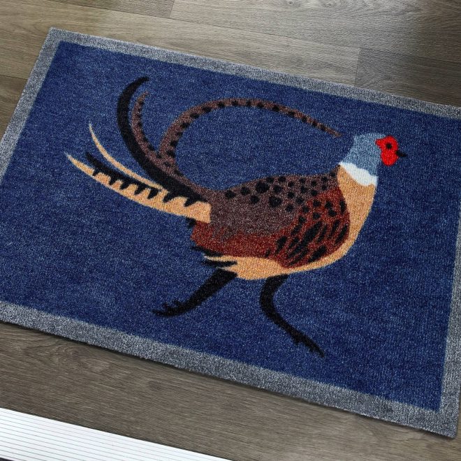 Pheasant Blue Doormat Mats and Runners UK Mainland Free Shipping