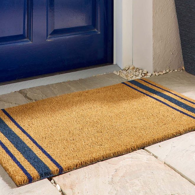 Door Mat | Navy Border Stripe Doormats | Runners UK Mainland Free Shipping