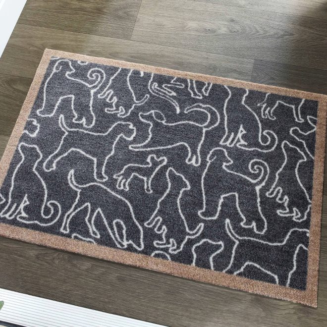 Patterned Outlined Dogs | Doormat Howler & Scratch | Pet Mats UK Mainland Free Shipping