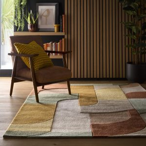 Retro Deco Tan Bathroom Mats | Sets UK Mainland Free Shipping