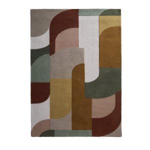 Retro Deco Tan Contemporary Rugs UK Mainland Free Shipping