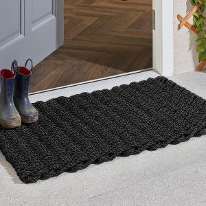 Door Mat | Outdoor Rope – Black Doormats | Runners UK Mainland Free Shipping