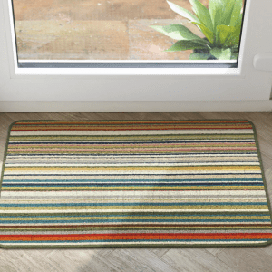 Candy Multi Green Stripe Mats and Runners UK Mainland Free Shipping