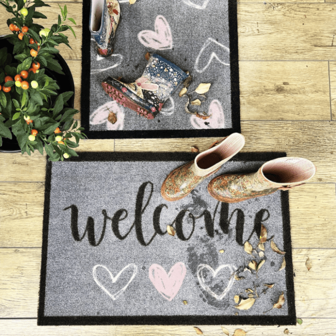 Welcome Hearts Mats and Runners UK Mainland Free Shipping