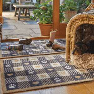 Pet check | Beige Washable Doormat Doormats | Runners UK Mainland Free Shipping
