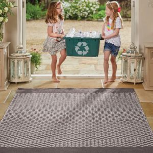 Woven Rug Warm Grey Eco-Washable Rugs UK Mainland Free Shipping