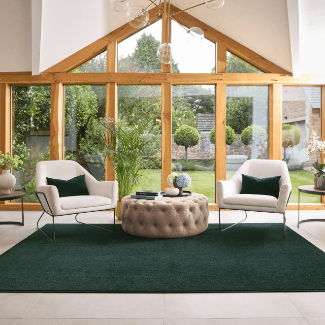 Sense Rug – Forest Green Eco-Washable Rugs UK Mainland Free Shipping