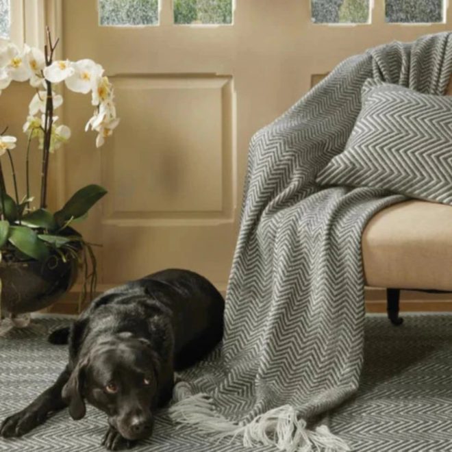 Herringbone | Warm Grey Throws and Blankets UK Mainland Free Shipping