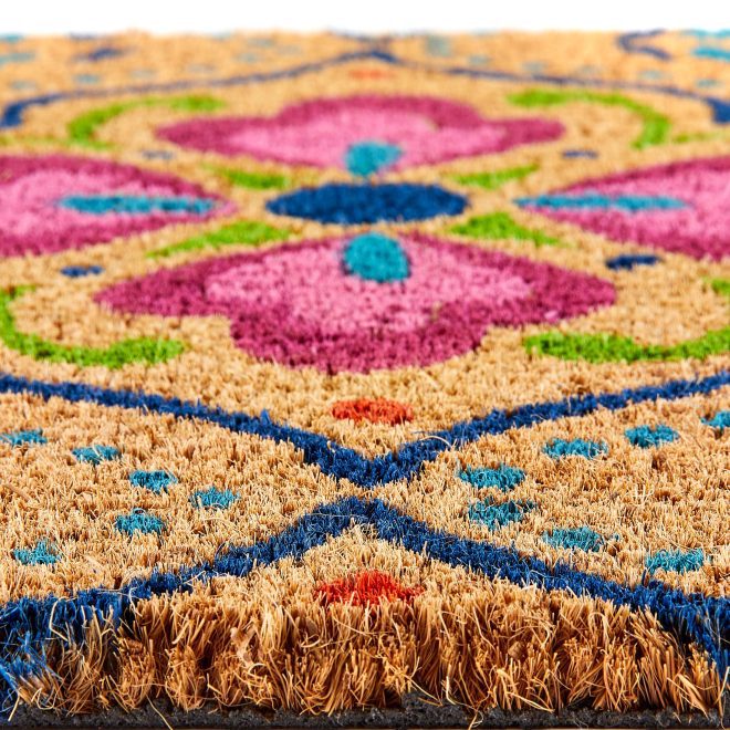 Door Mat Coir Bright Tile Doormat Doormats | Runners UK Mainland Free Shipping