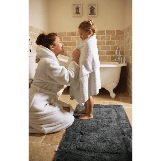 Bamboo Border – Graphite Bath Mat Bathroom Mats | Sets UK Mainland Free Shipping