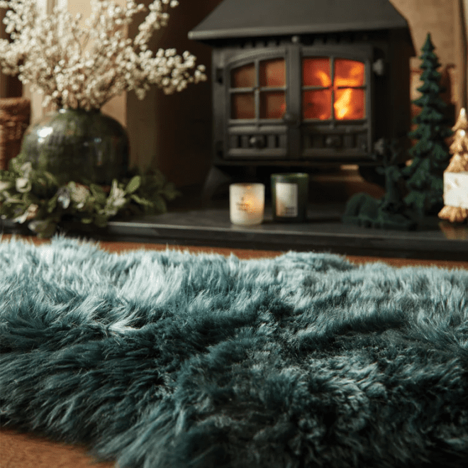 Sheepskin Rug Forest Green Sheepskin Rugs UK Mainland Free Shipping