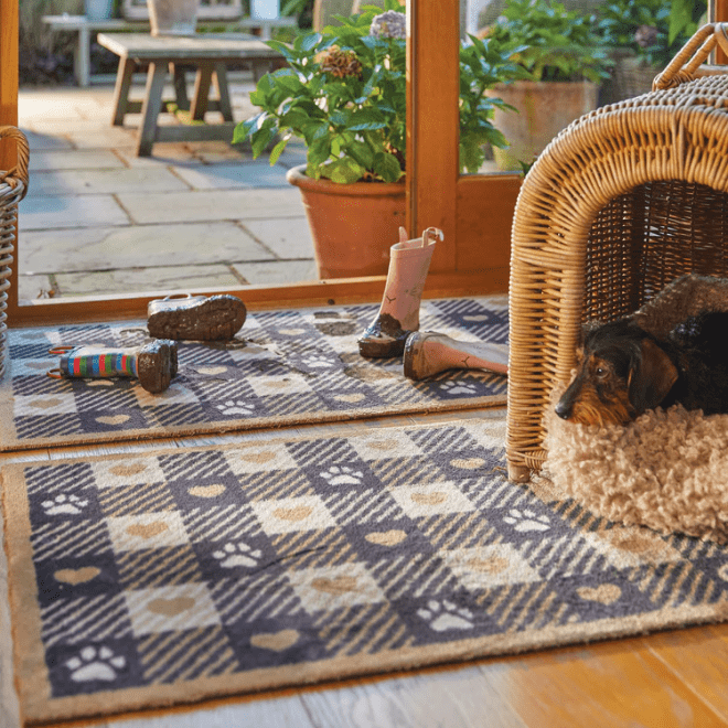 Pet check | Beige Washable Doormat Doormats | Runners UK Mainland Free Shipping
