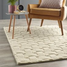Basketweave 3D New Ivory Wool Rugs UK Mainland Free Shipping