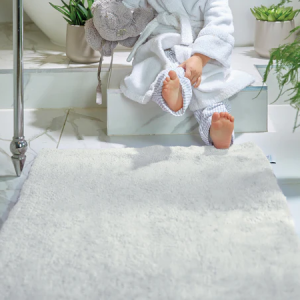 Bamboo Plain – White Bath Mat Bathroom Mats | Sets UK Mainland Free Shipping