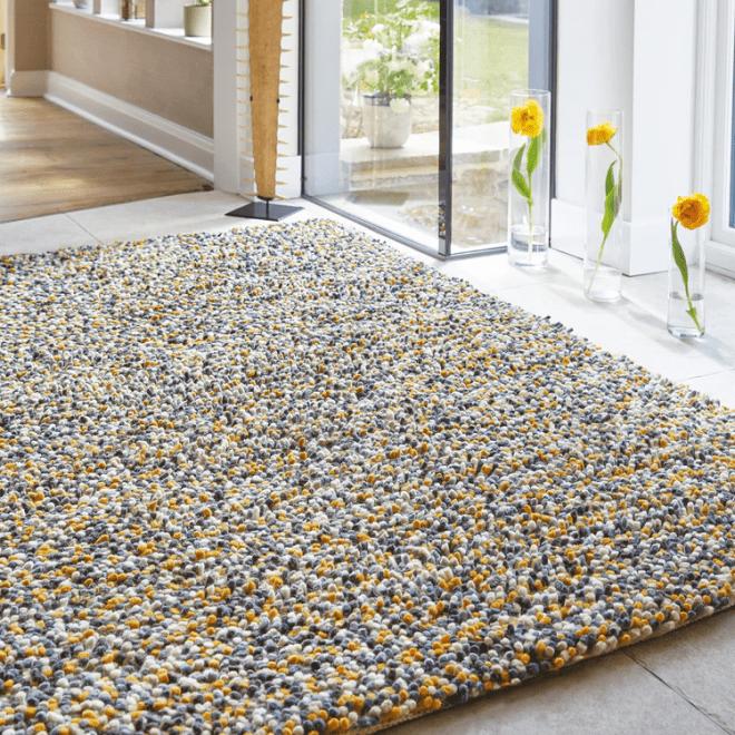 Rocks Shaggy Ochre Shagpile Rugs UK Mainland Free Shipping