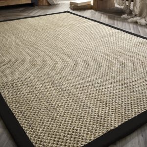 Sisal Light Beige with Black Border Best Sellers UK Mainland Free Shipping