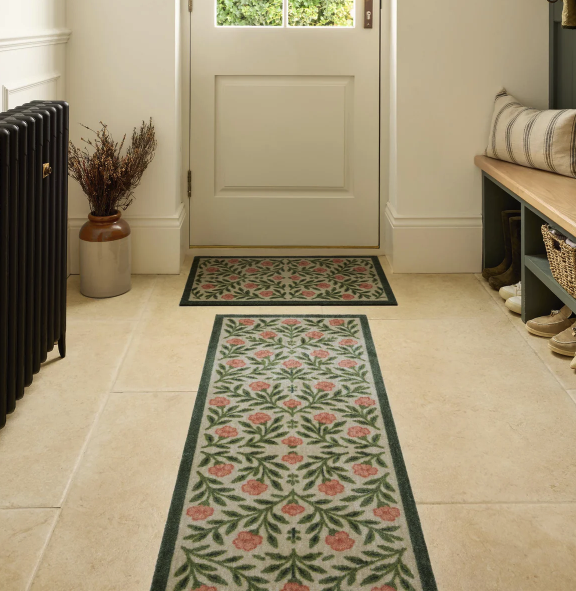 Nylon Indoor | Pink Botanical Mats and Runners UK Mainland Free Shipping