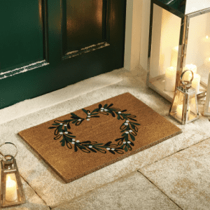Coir Mistletoe Heart | Doormat Mats and Runners UK Mainland Free Shipping