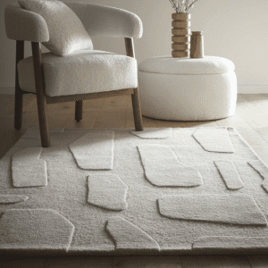 Sculptured Wool Rug | Stone Oatmeal Wool Rugs UK Mainland Free Shipping