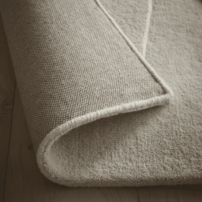 Sculptured Wool Rug | Pebble Oatmeal Wool Rugs UK Mainland Free Shipping