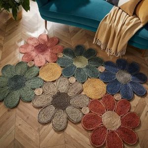 Floral Multi Sisal Rug Sisal & Jute Rugs UK Mainland Free Shipping